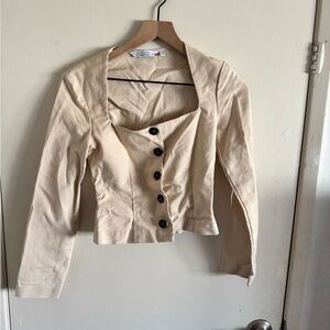 & Other Stories Cream Button-Up Blouse